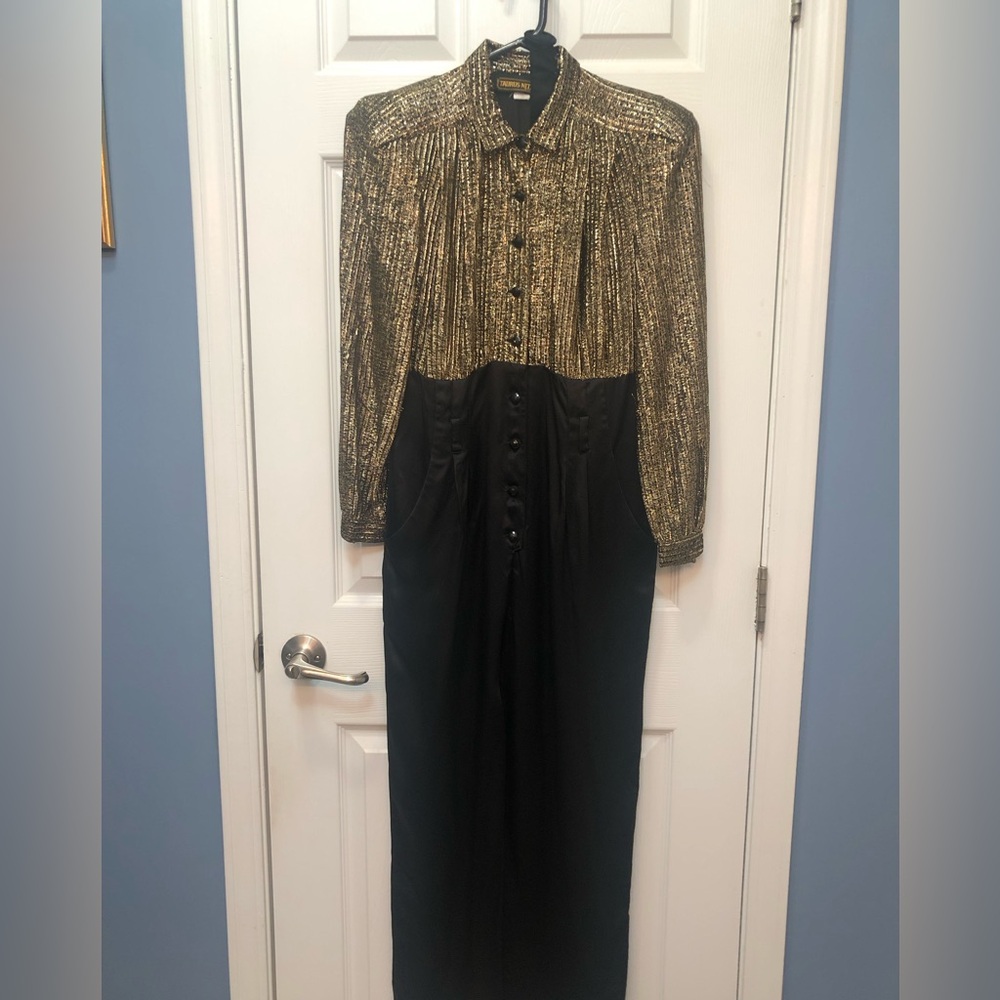 TAURUS NITES: 1970s-era DISCO BLACK GOLD VINTAGE JUMPSUIT